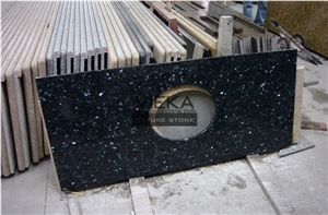 Blue Pearl Granite Bathroom Countertops,Bathroom Vanity Tops, Labrador Chiaro,Labrador Claro Hell,Ljus Labrador,Perla Azurro,Stalaker Cut-Out Laminated Bullnose