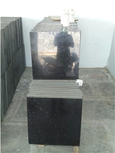 Black Galaxy Tiles,Stairs and Slabs,A Grade Black Granite