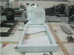 Natural Stone White Marble Headstones & Tombstone