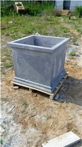 Blue Limestone Blue Stone Honed Rusty Flower Vase Pot Flower Bed Planter