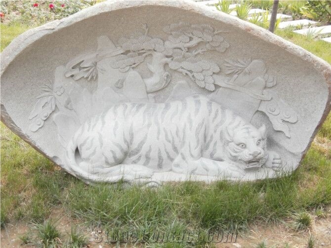 China White Rough Marble Stone Block Relief Hand Carving Animals Handscaping Carving Stones, White Marble Reliefs