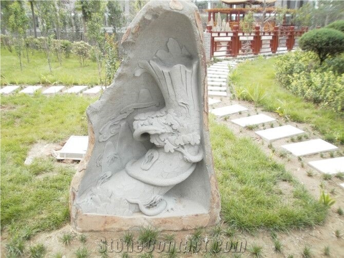 China White Rough Marble Stone Block Relief Hand Carving Animals Handscaping Carving Stones, White Marble Reliefs