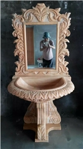 Marble Carving Basins Sinks, Turkey Beige Marble Sinks & Basins