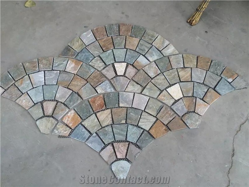 Rusty Slate Flag Stone Net Pasting Paving Patio, Rustic Slate Flagstone