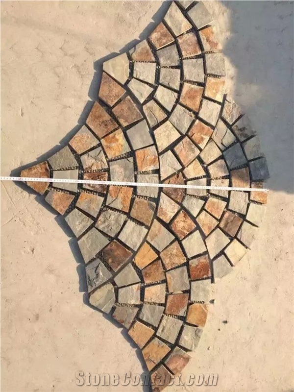 Rusty Slate Flag Stone Net Pasting Paving Patio, Rustic Slate Flagstone