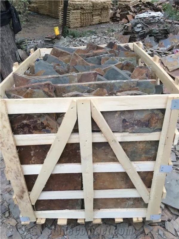Rusty Slate Tiles Slabs Carzy Paving Irregular Shape Paving