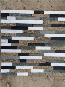 Slate Sandstone Marble Quartz Mixed Multicolor Wall Cladding Culture Stones Stack Stone Feature Wall