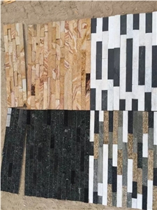 Slate Sandstone Marble Quartz Mixed Multicolor Wall Cladding Culture Stones Stack Stone Feature Wall
