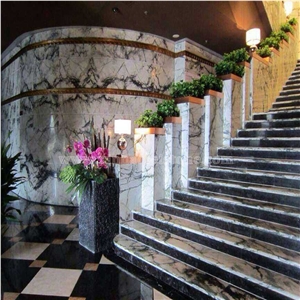 Arabescato Chia Marble Stairs,White Marble Steps