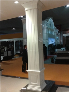 Star White Marble Pillar/Column for Home Decoration