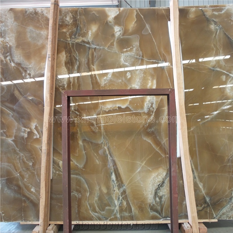 Tea Onyx Slabs & Tiles, China Brown Onyx