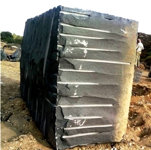 Jet Black Granite Block, India Black Granite