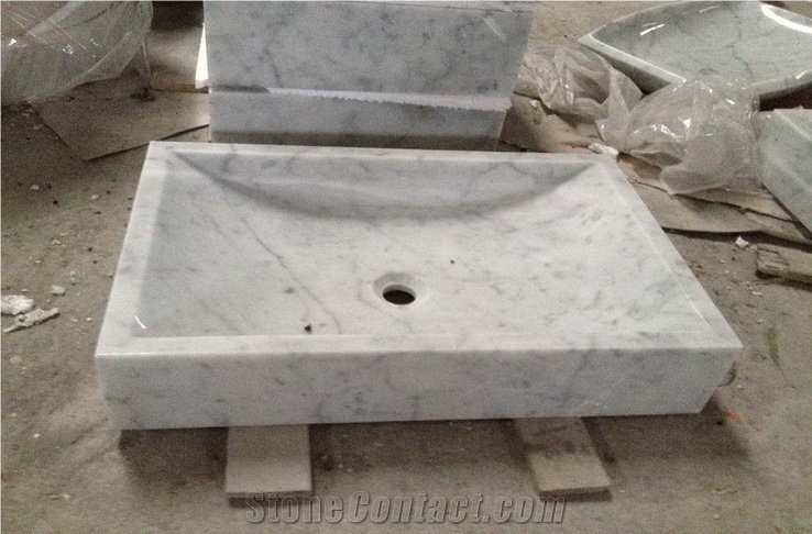 Bianco Carrara White Marble Sinks & Basins,Square Basins,Bathroom Basins,Vessel Sinks,Natural Stone Sinks&Basins