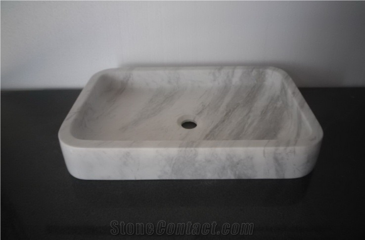 Bianco Carrara White Marble Sinks & Basins,Square Basins,Bathroom Basins,Vessel Sinks,Natural Stone Sinks&Basins