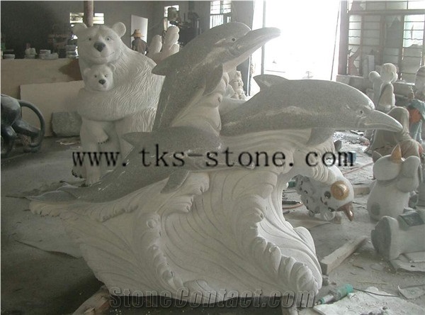 China Black Granite Animal Sculptures/ Dolphin Carving/ Delphinus Delphis Sculpturse/Dolphins Jumping