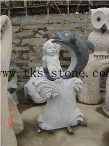 China Black Granite Porpoise Sculptures/ Dolphin Carving/ Delphinus Delphis Sculpturse/Dolphins Jumping/Chinese Carving