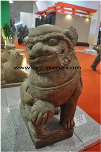 China Brown Granite Sculpture & Statue-Lion Sculptures,Granite Lion,Stone Lion,Granite Carving Lion,Western Lion, Lion Statue,Garden Sculptures,Animal Sculptures,Landscape Sculptures