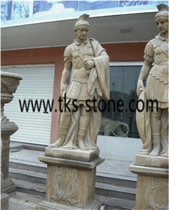 China Brown Granite Soldier,Roman Soldier Sculpure, Brown Granite Sculpture,Statues,Human Sculptures,Western Statues