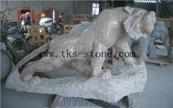 China Brown Granite Tigers/Leopard/ Jaguar/Animal Sculptures/Mascot/Chinese Carving