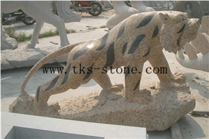 China Brown Granite Tigers/Leopard/ Jaguar/Animal Sculptures/Mascot/Chinese Carving