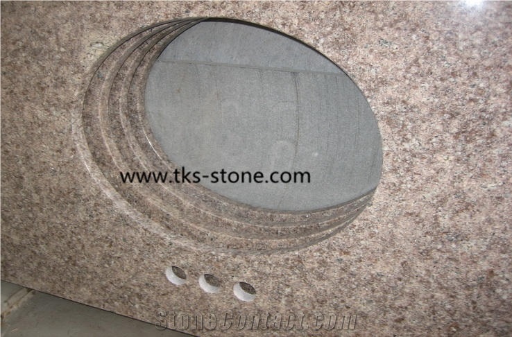 China G611 Pink Granite Countertops, Purple Peach,Almond Mauve,China Almond Mauve Granite Vanity Tops, G611 Granite Bath Tops