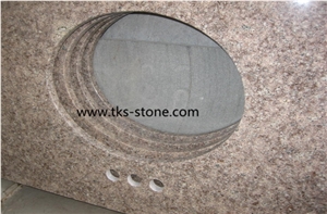 China G611 Pink Granite Countertops, Purple Peach,Almond Mauve,China Almond Mauve Granite Vanity Tops, G611 Granite Bath Tops