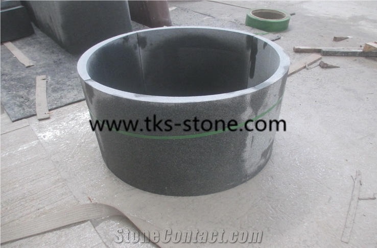 China G654 Black Granite Column,Padang Dark,Sesame Black,China Impala,Impala Black