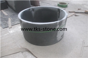 China G654 Black Granite Column,Padang Dark,Sesame Black,China Impala,Impala Black