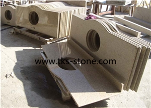 China G682 Granite Bath Tops, Sunset Gold, Giallo Yellow, Golden Cristal, Golden Crystal, Padang Golden Leaf, Golden Peach Granite Vanity Tops