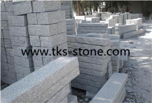 China G682 Rusty Yellow Granite Palisade + G603 Luner Pearl Grey Granite Palisade,Rough Picked Pineapple Surface, Exterior Garden Stone, Landscape Stone Fence