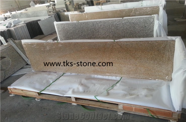 China G682 Yellow Granite Kitchen Countertop, Sunset Gold, Rusty Yellow, Giallo Rusty, Yellow Rust Granite, Desert Gold, Gold Leaf Granite