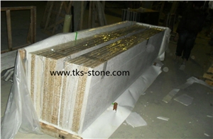China G682 Yellow Granite Kitchen Countertop, Sunset Gold, Rusty Yellow, Giallo Rusty, Yellow Rust Granite, Desert Gold, Gold Leaf Granite