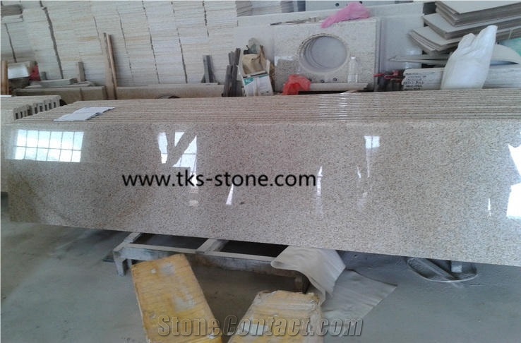 China G682 Yellow Granite Kitchen Countertop, Sunset Gold, Rusty Yellow, Giallo Rusty, Yellow Rust Granite, Desert Gold, Gold Leaf Granite