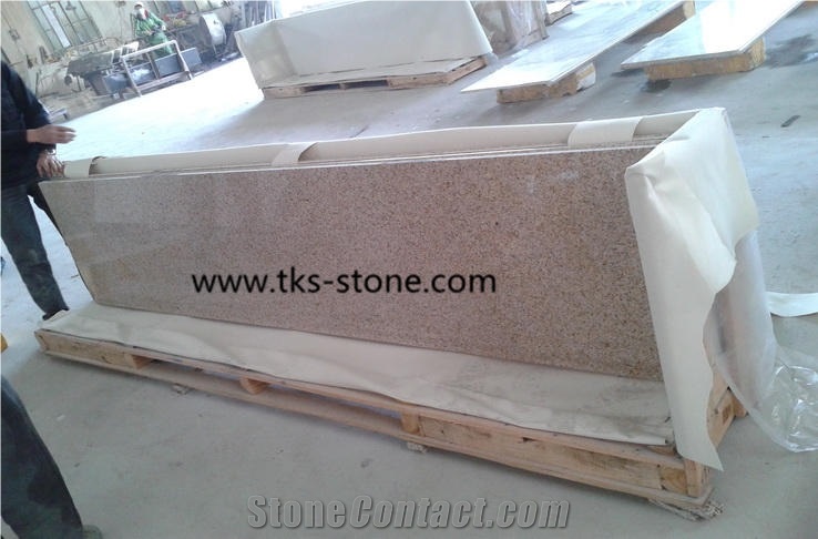 China G682 Yellow Granite Kitchen Countertop, Sunset Gold, Rusty Yellow, Giallo Rusty, Yellow Rust Granite, Desert Gold, Gold Leaf Granite