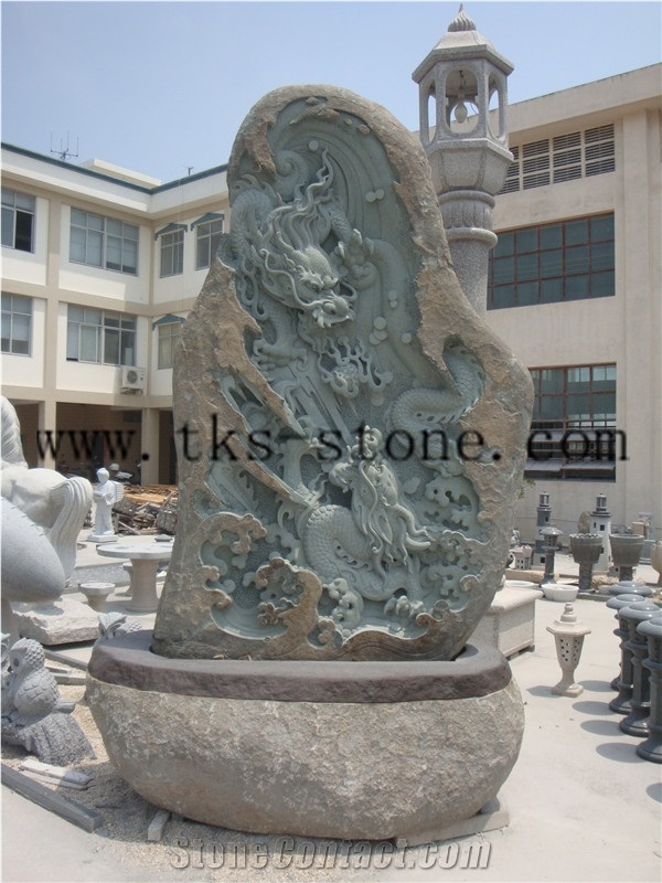 China Green Granite Dragon Sculptures/Mascot Carving/Animal Sculptures