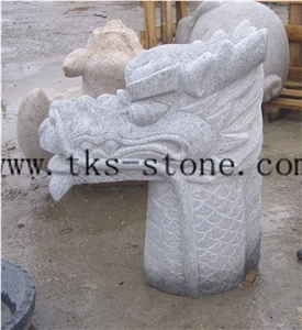 China Green Granite Dragon Sculptures/Mascot Carving/Animal Sculptures