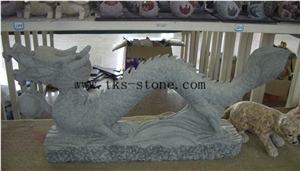 China Green Granite Dragon Sculptures/Mascot Carving/Animal Sculptures
