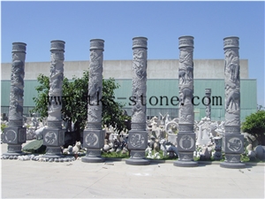 China Grey Granite Column & Pillar / Animal Post/Ancient Architecture