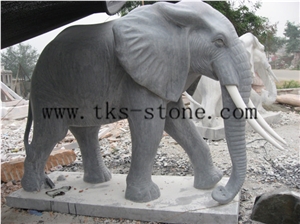 China Grey Granite Elephant/Animal Sculptures/Thailand"S Treasures