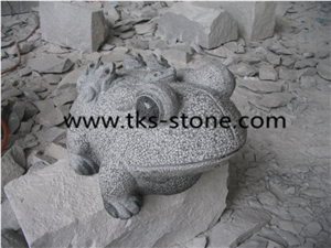 China Grey Granite Frog Sculptures & Statues,Grey Granite Sculptures,Animal Sculptures,Frog Cavings