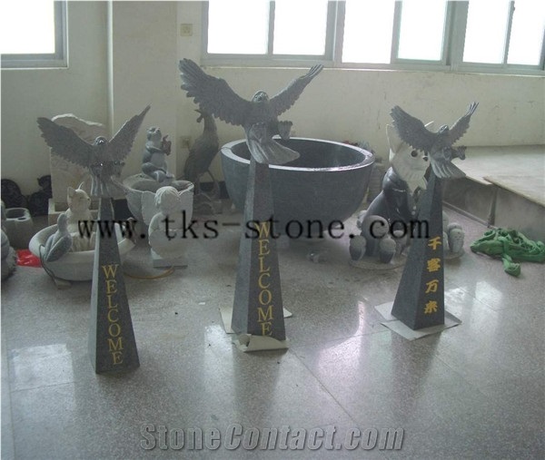 China Grey Granite Pigeon/Tercel/Lanneret, Grey Granite Sculpture & Statue