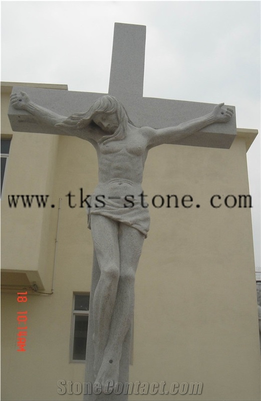 China Grey Granite Sculpture & Statue-Cross/Jesus Sculpture/Statue Of Jesus/Human Sculptures
