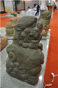 China Grey Granite Sculpture & Statue-Lion Handcarved Sculpture,Natural Stone Carving,Animal Sculpture & Statue,Granite Animal Sculpture,Granite Lion Sculpture, Garden Sculptures,Landscape Sculptures