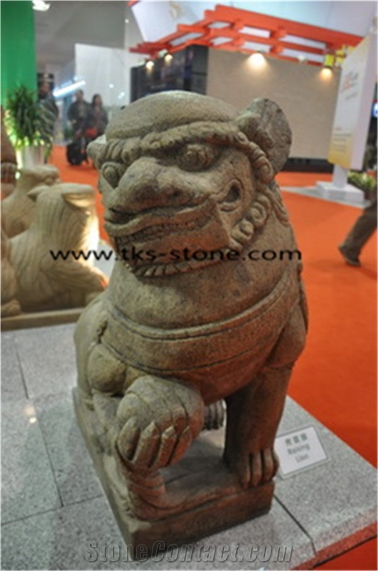China Grey Granite Sculpture & Statue-Lion Handcarved Sculpture,Natural Stone Carving,Animal Sculpture & Statue,Granite Animal Sculpture,Granite Lion Sculpture, Garden Sculptures,Landscape Sculptures
