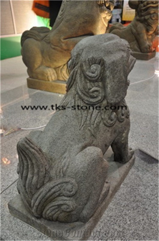 China Grey Granite Sculpture & Statue-Lion Sculpture,Granite Sculpture Lion,Garden Stone Lion Statues,Landscape Sculpture,Handcarved Sculptures,Grey Granite Garden Lion Statue