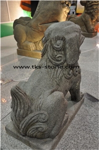 China Grey Granite Sculpture & Statue-Lion Sculpture,Granite Sculpture Lion,Garden Stone Lion Statues,Landscape Sculpture,Handcarved Sculptures,Grey Granite Garden Lion Statue