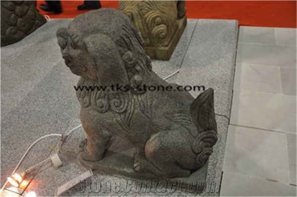 China Grey Granite Sculpture & Statue-Lion Sculpture,Granite Sculpture Lion,Garden Stone Lion Statues,Landscape Sculpture,Handcarved Sculptures,Grey Granite Garden Lion Statue