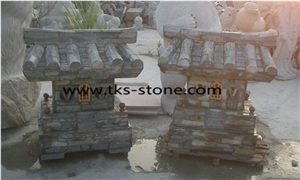 China Light Grey Slate Lanterns,Lanterns,Garden Lanterns/Lamps