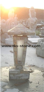 China Light Grey Slate Lanterns,Lanterns,Garden Lanterns/Lamps
