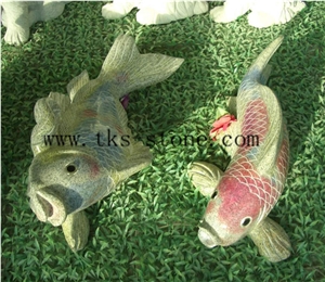 China Multicolor Granite Animal Sculptures/Fish Carving/Sea Horse/Odobenus Rosmarus